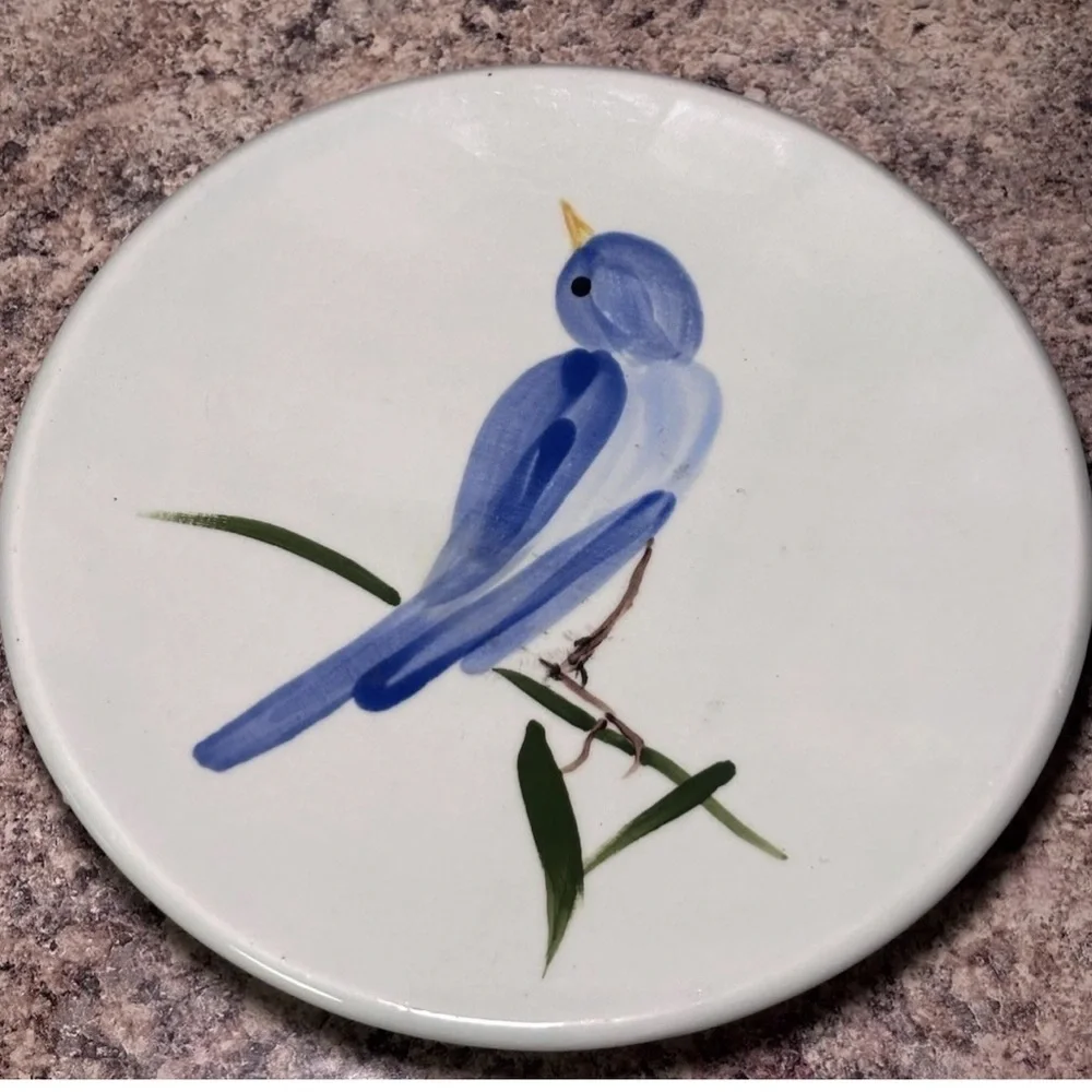 Elegant Blue Bird Ceramic Decor
